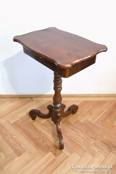 1-Drawer side table with legs in the Louis-Fulöp style, Hungarian, xix. No. 2. Half