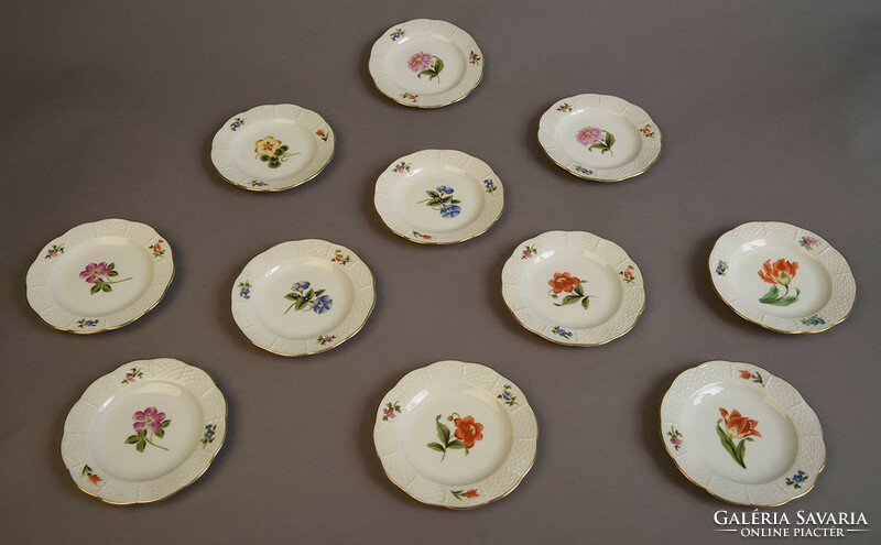 11 antique Herend porcelain cake plates, 1941