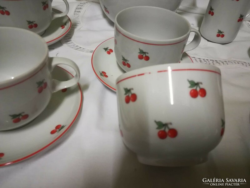 Alföldi porcelán cseresznye mintás kávés készlet