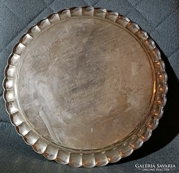 From HUF 1! Round 800 silver tray! Marked (Hungarian mark between 1937-1966) 32cm diameter, 579g.