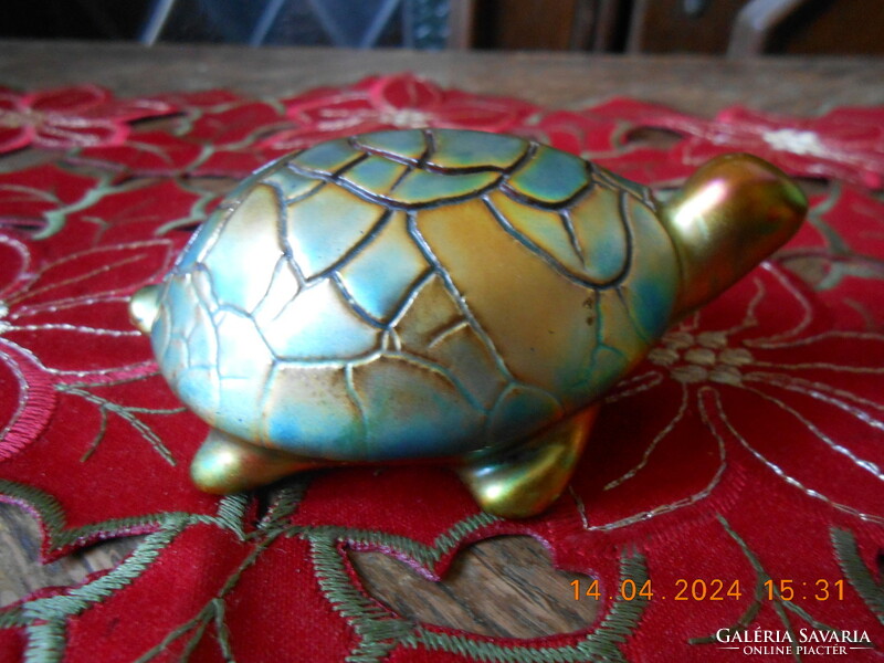 Zsolnay rare eosin shrink glazed turtle / tortoise