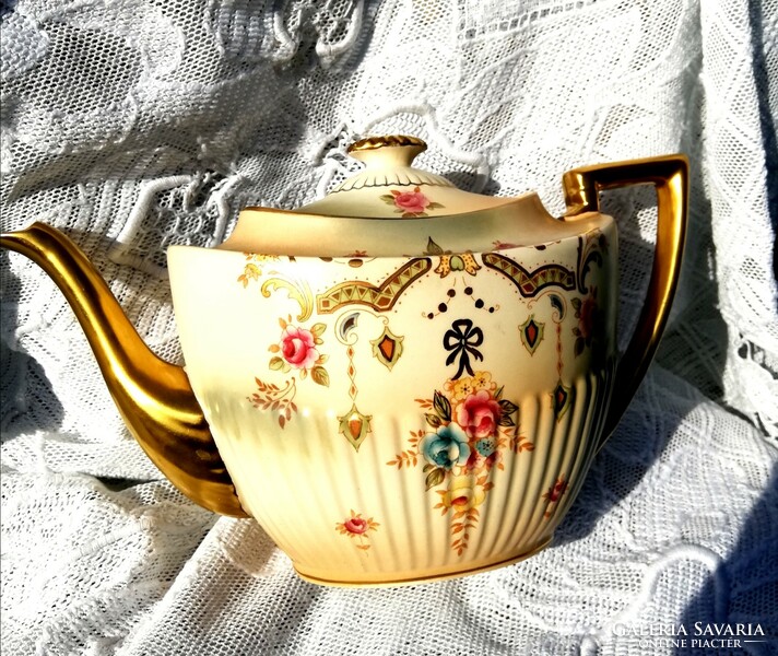A dreamy antique English earthenware teapot