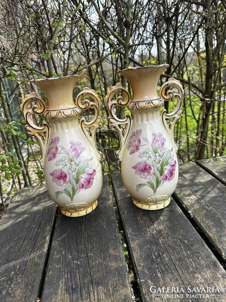 Antik porcelán kétfüles váza