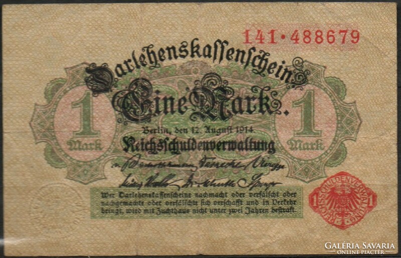 D - 213 -  Külföldi bankjegyek: Németország 1914  1 márka