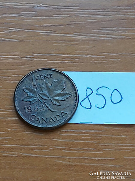 Canada 1 cent 1962 ii. Queen Elizabeth, bronze 850
