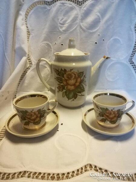 Porcelain /Russian/ mocha pot with two cups