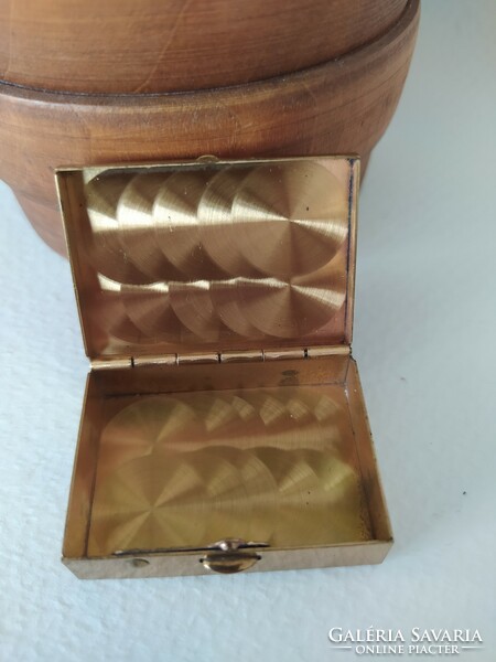 Vintage zománcozott aranyozott kézzel festett pirulás doboz (Wiener Email)
