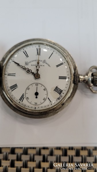 János Brauswetter in Szeged. Silver pocket watch with double lid.