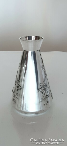 Art Nouveau silver plated vase