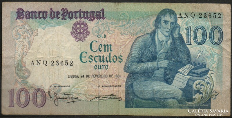 D - 211 -  Külföldi bankjegyek: Portugália 1981  100 escudos