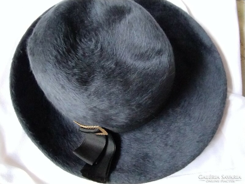 Vintage wide brim angora women's hat