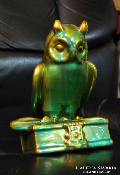 Zsolnay eosin owl. 17 Cm. In good condition..