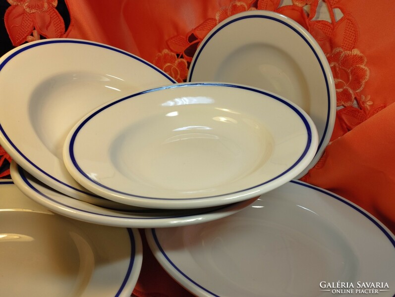 Zsolnay vastag porcelán mély tányér, 7 darab