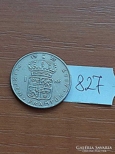 Sweden 1 kroner 1973 u copper copper-nickel, vi. King Gustav Adolf 827