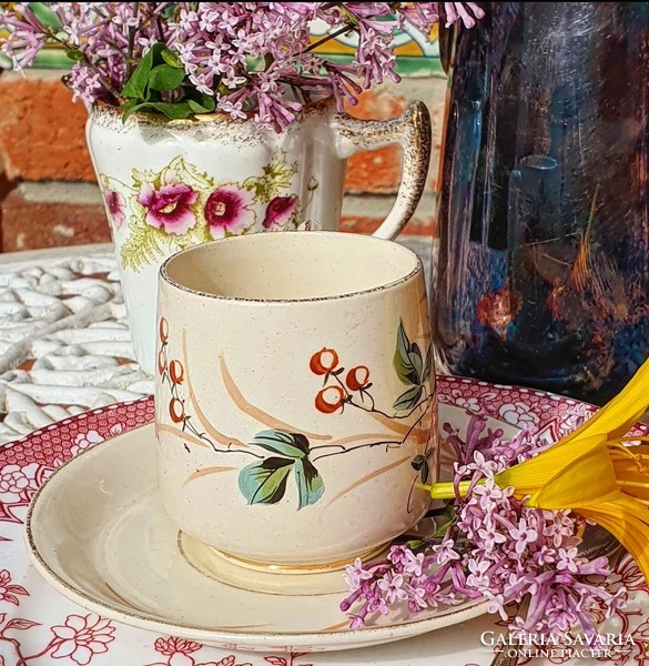 Antik fajansz csésze és csészealj
