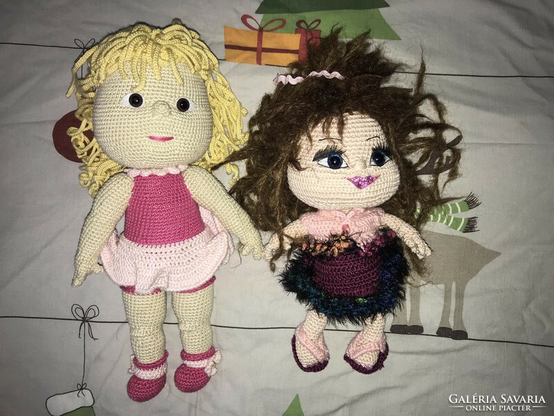 2 Pcs very beautiful, cute crochet baby doll doll toy little girl handmade unique