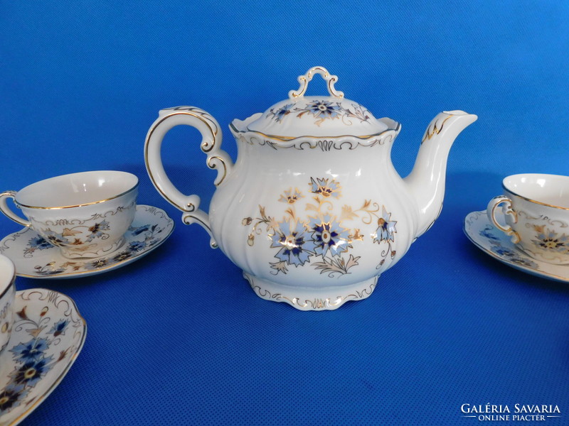 Zsolnay cornflower 6-piece tea set