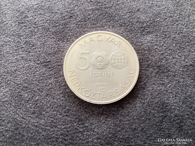 Football World Cup Mexico, - silver HUF 500 commemorative coin 1986.