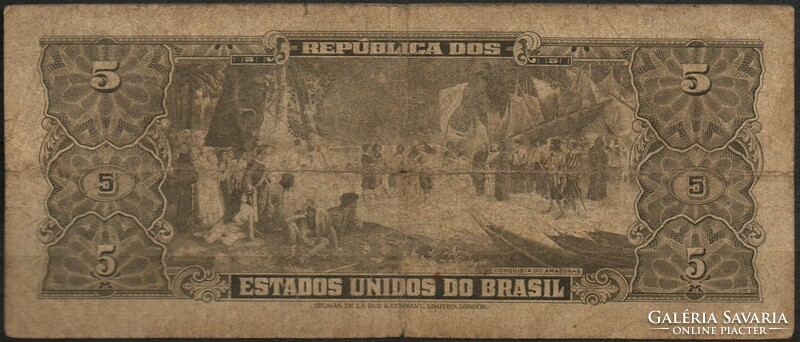 D - 220 -  Külföldi bankjegyek:  Brazilia 1950  5 cruzeiros