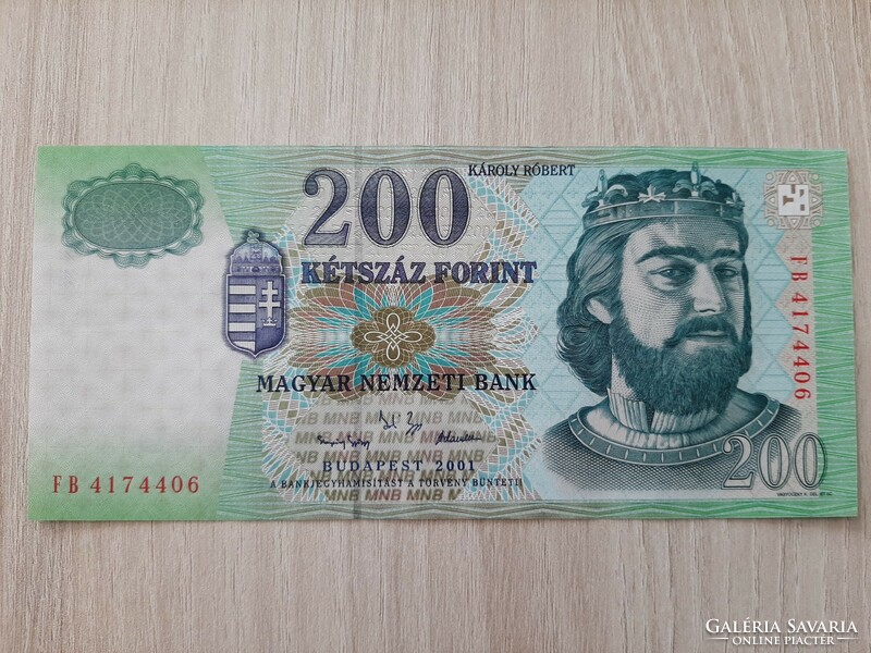 200 forint bankjegy FB sorozat 2001 ropogós bankjegy UNC