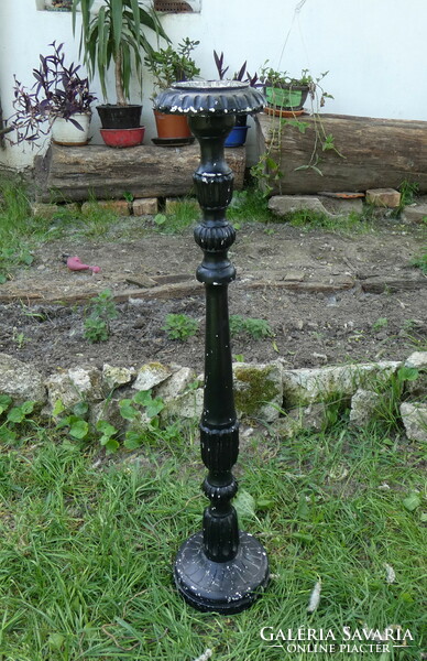 Old church candle holder made of wood