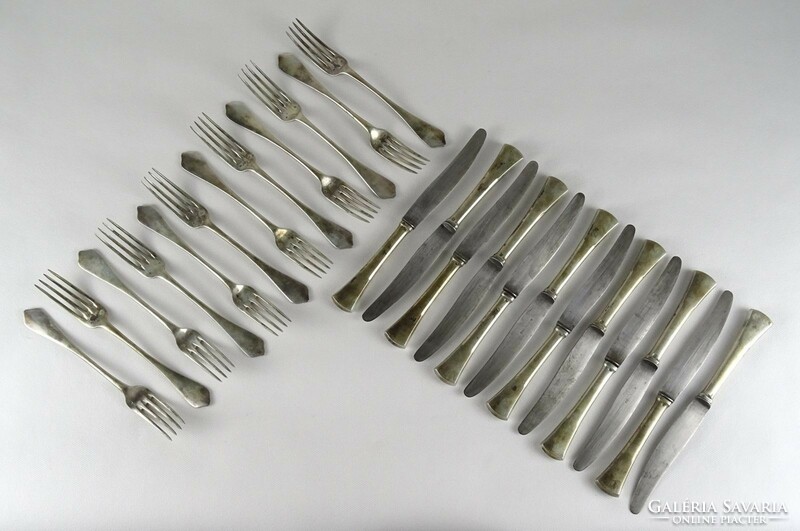 1Q952 old 12-person silver cutlery set in box 875 g