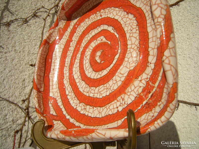 Gorka gauze orange wall plate with spiral pattern