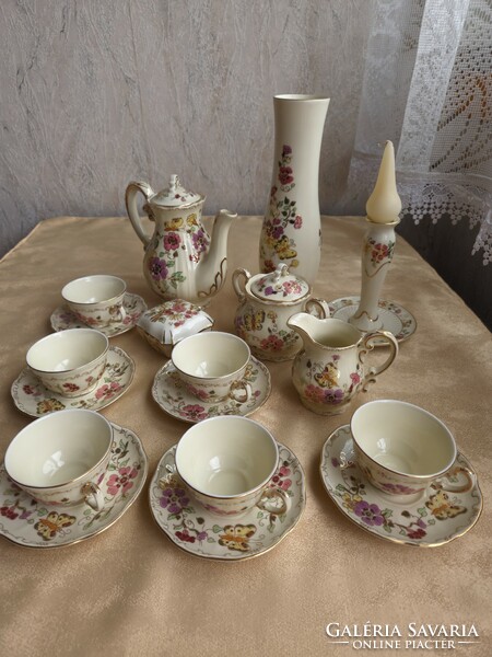 Butterfly coffee or tea set from Zsolna