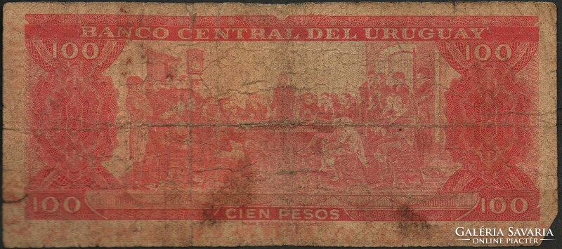 D - 209 - foreign banknotes: Uruguay 100 pesos