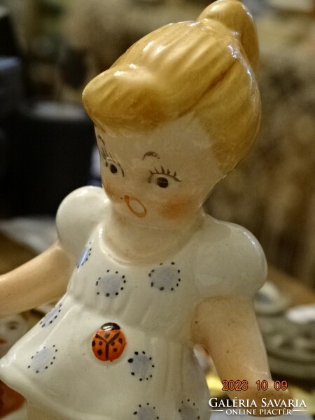 Rare !!! Ceramic ladybug girl