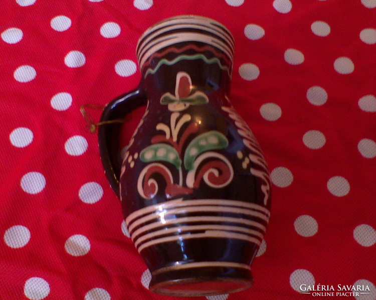 Folk art hand painted small jug