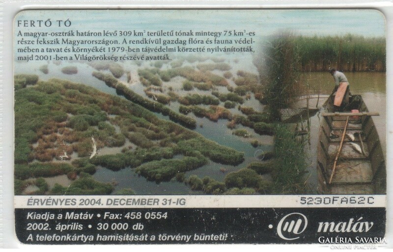Magyar telefonkártya 1183  2002 Fertú tó Orga   30.000 Db
