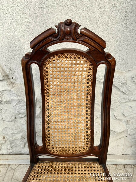 1 db antik stílusú támlás nádazott szék