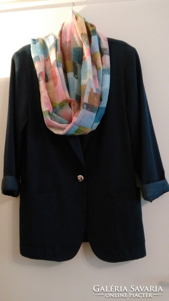 Women's blue blazer + 1 optional new scarf or without -