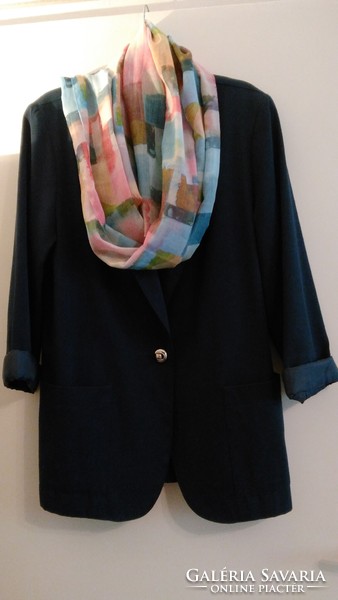 Women's blue blazer + 1 optional new scarf or without - size 