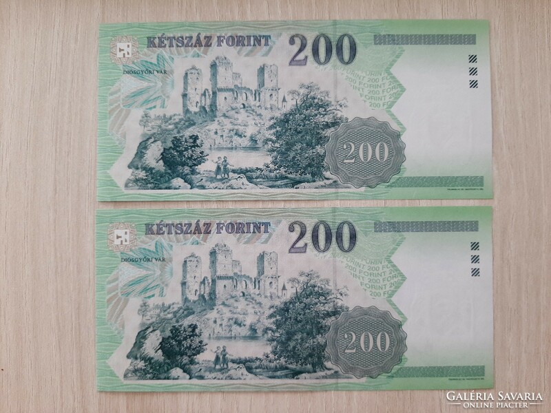 Sorszámkövető 200 forint bankjegy FC sorozat 2007 UNC