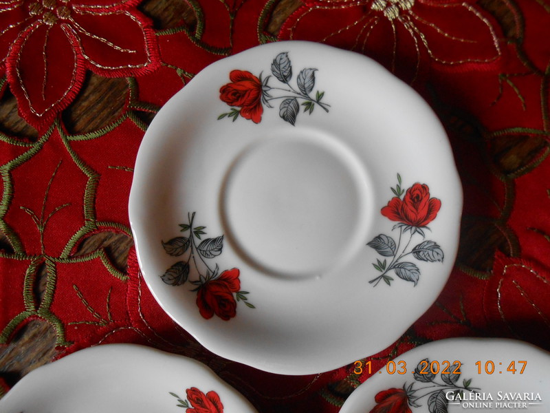 Zsolnay rose patterned coffee cups