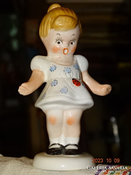 Rare !!! Ceramic ladybug girl