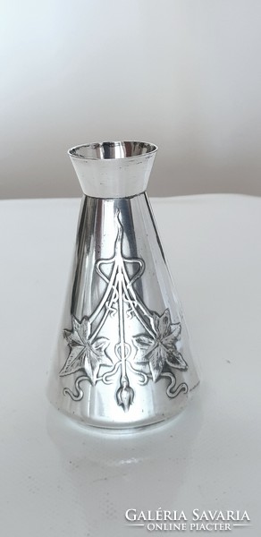 Art Nouveau silver plated vase