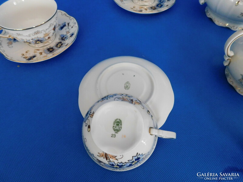 Zsolnay cornflower 6-piece tea set