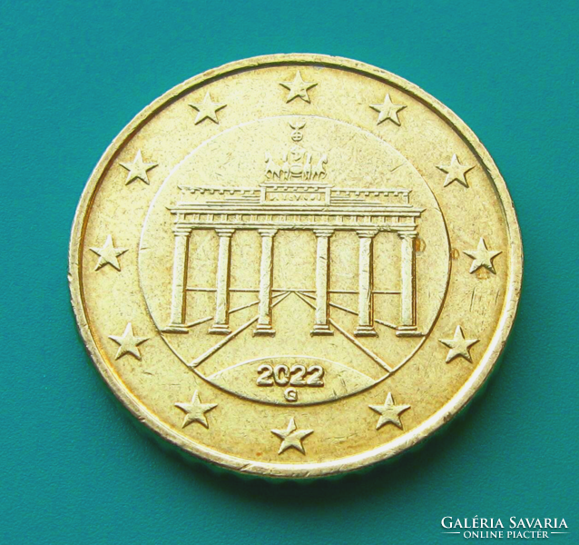 Németország - 50 Euro Cent - 2022 - "G" - Brandenburgi kapu - Ritka