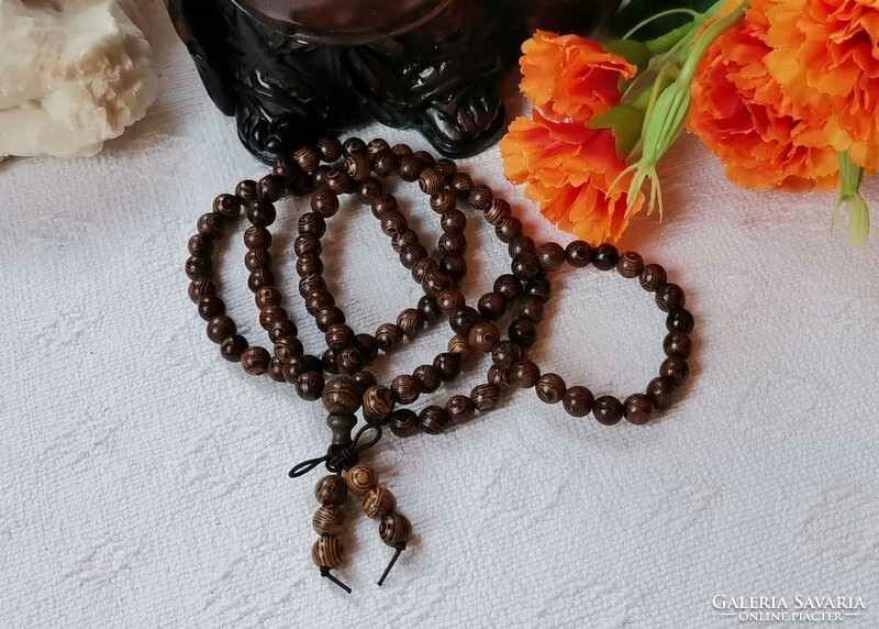 Real special wenge wood prayer beads, mala, 108 stitches, 6mm
