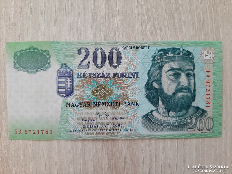 200 forint bankjegy FA sorozat 2001 ropogós bankjegy aUNC