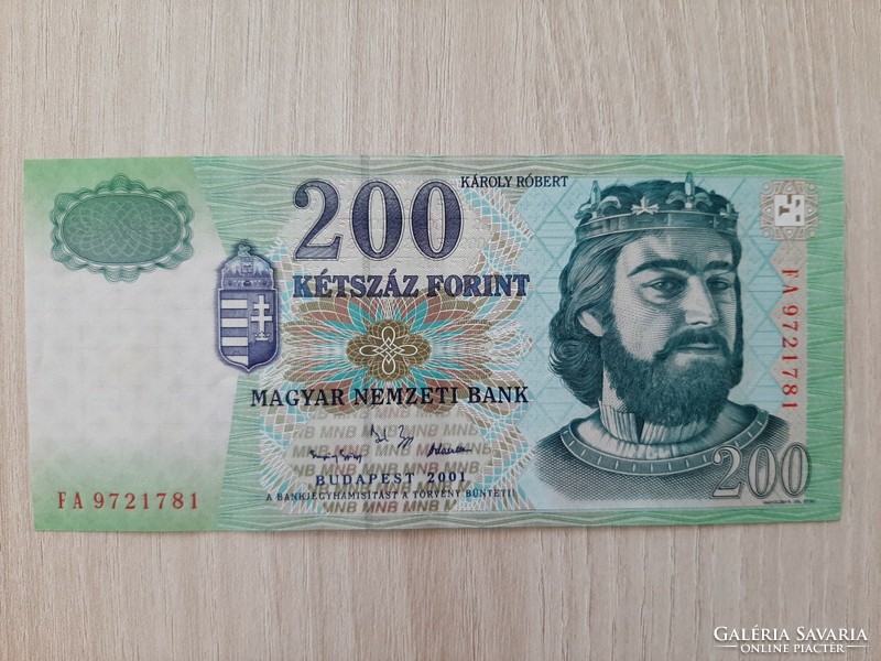 200 HUF banknote wooden series 2001 crisp banknote aunc