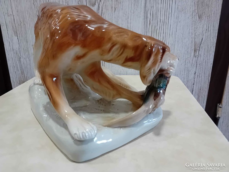 Royal dux Czechoslovak porcelain hunting dog - Irish setter figure