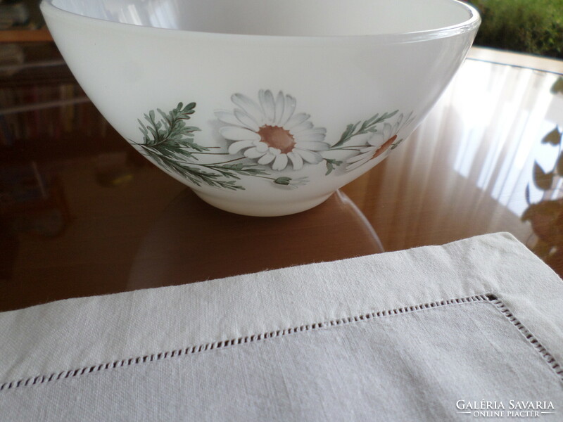 New! Chamomile-patterned milk glass from Jena, small bowl with face