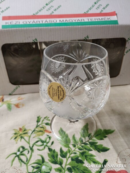 Lead crystal cognac glass set - brand new