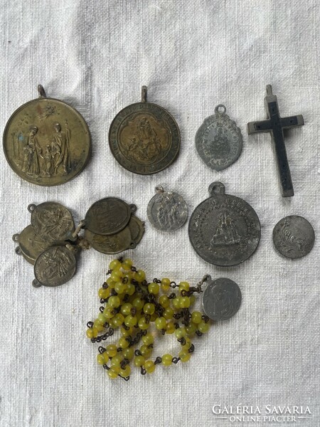 Old religious, Christian, farewell pendants, Vatican, Polish, etc.