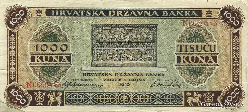 1000 kuna 1943 Horvátország 1.