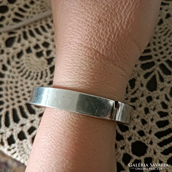 Silver thick bracelet wrist bangle - heavy piece 925